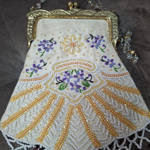Victorian Trading Co beaded vintage look clutch purse - Picture 4 of 6